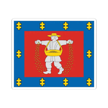Marijampole County flag (Lithuania) STICKER Vinyl Kiss-Cut Decal 6 Inch White - The Sticker Space