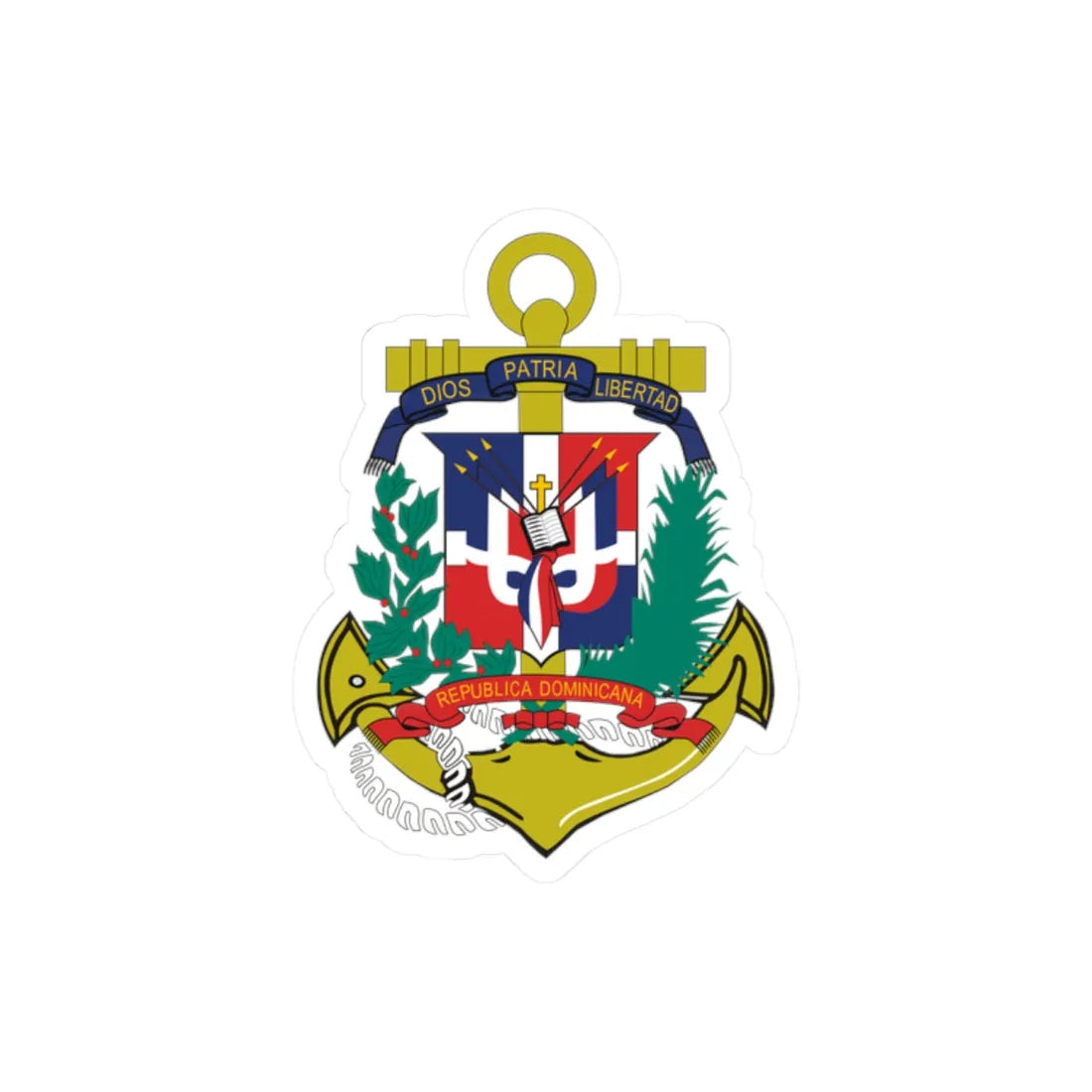 Marinalogosvg (Dominica) (Coat of Arms) STICKER Vinyl Kiss-Cut Decal 2 Inch White - The Sticker Space