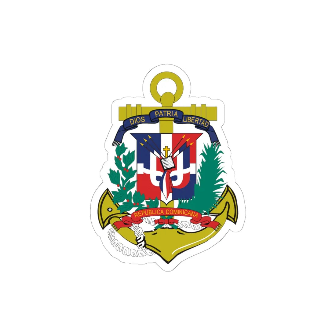 Marinalogosvg (Dominica) (Coat of Arms) STICKER Vinyl Kiss-Cut Decal 6 Inch White - The Sticker Space