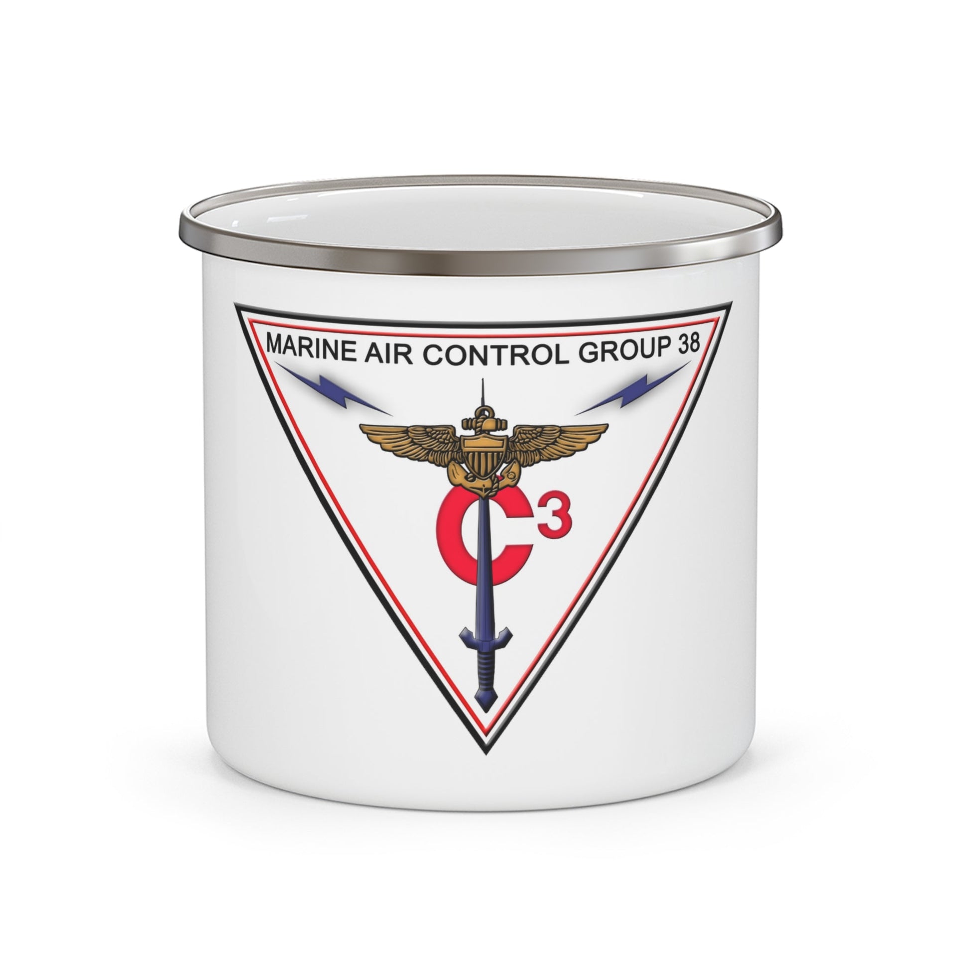 Marine Air Control Group 38 (USMC) Enamel Mug-12oz-The Sticker Space