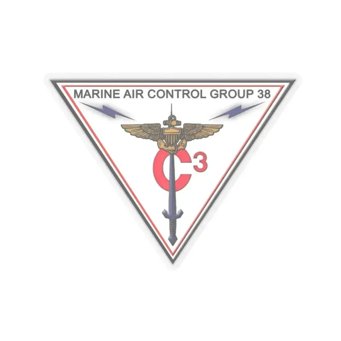 Marine Air Control Group 38 (USMC) STICKER Vinyl Kiss-Cut Decal 2 Inch Transparent - The Sticker Space