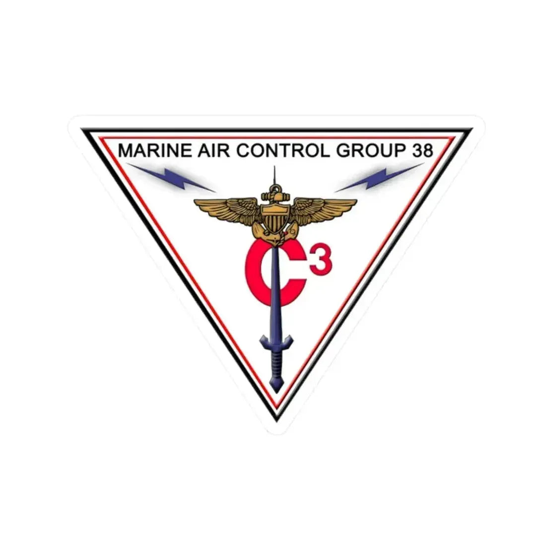Marine Air Control Group 38 (USMC) STICKER Vinyl Kiss-Cut Decal 2 Inch White - The Sticker Space