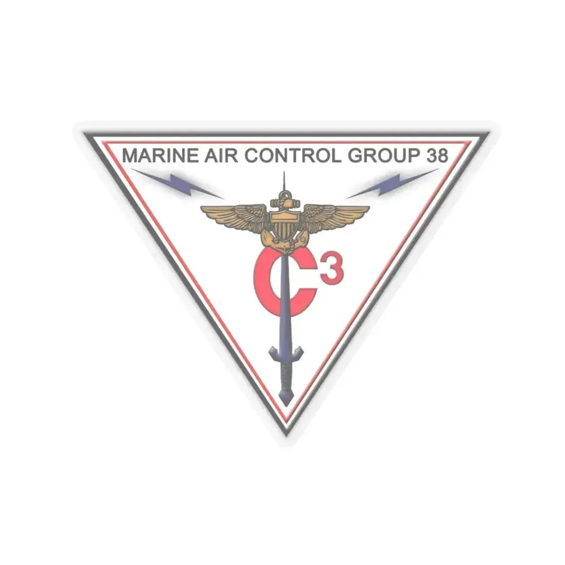 Marine Air Control Group 38 (USMC) STICKER Vinyl Kiss-Cut Decal 3 Inch Transparent - The Sticker Space
