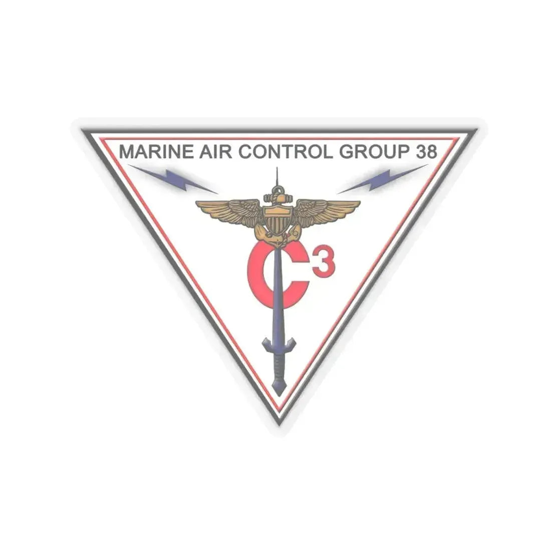 Marine Air Control Group 38 (USMC) STICKER Vinyl Kiss-Cut Decal 4 Inch Transparent - The Sticker Space