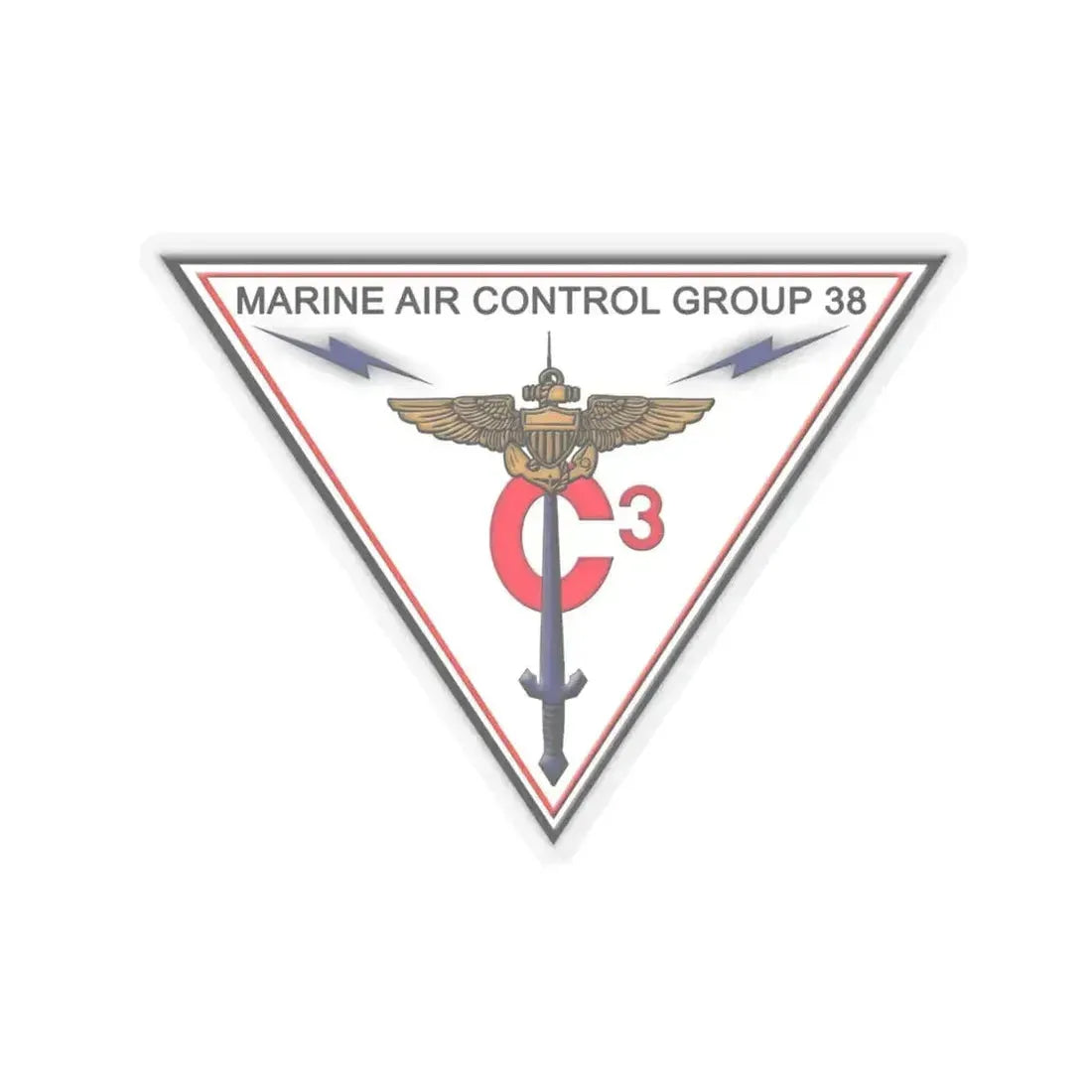 Marine Air Control Group 38 (USMC) STICKER Vinyl Kiss-Cut Decal 6 Inch Transparent - The Sticker Space