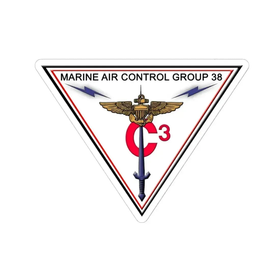 Marine Air Control Group 38 (USMC) STICKER Vinyl Kiss-Cut Decal 6 Inch White - The Sticker Space