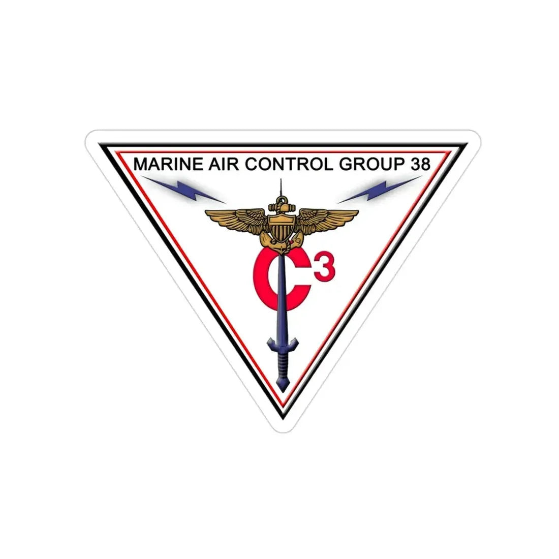 Marine Air Control Group 38 (USMC) Transparent STICKER Die-Cut Vinyl Decal 3 Inch - The Sticker Space