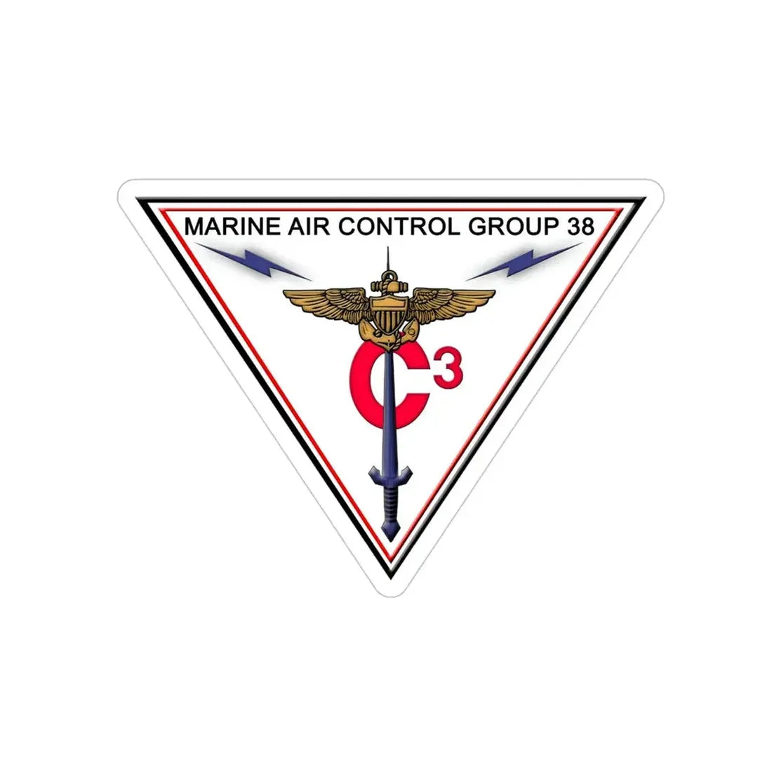 Marine Air Control Group 38 (USMC) Transparent STICKER Die-Cut Vinyl Decal 4 Inch - The Sticker Space