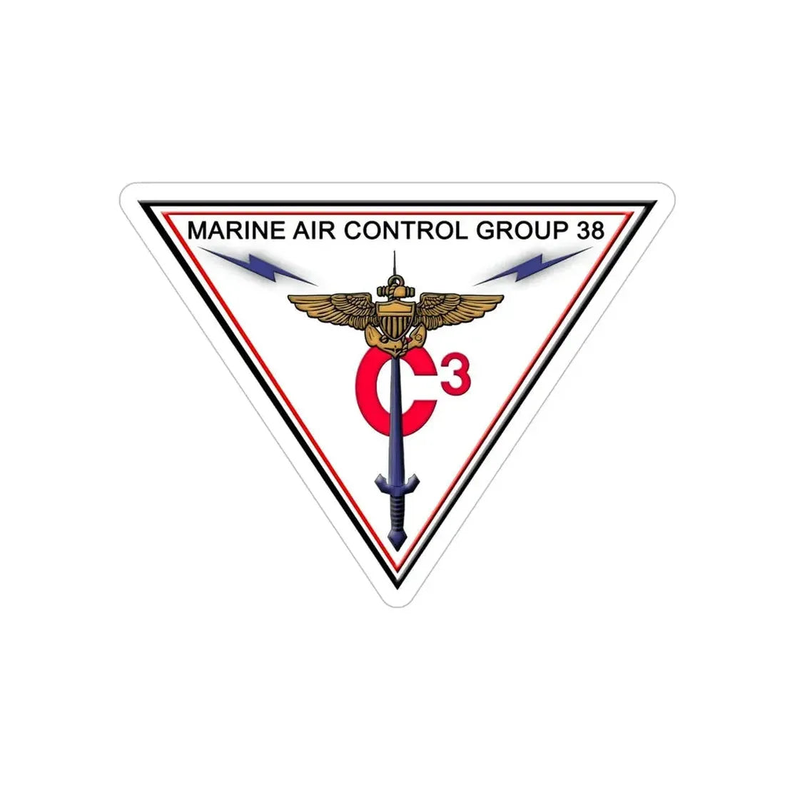 Marine Air Control Group 38 (USMC) Transparent STICKER Die-Cut Vinyl Decal 6 Inch - The Sticker Space
