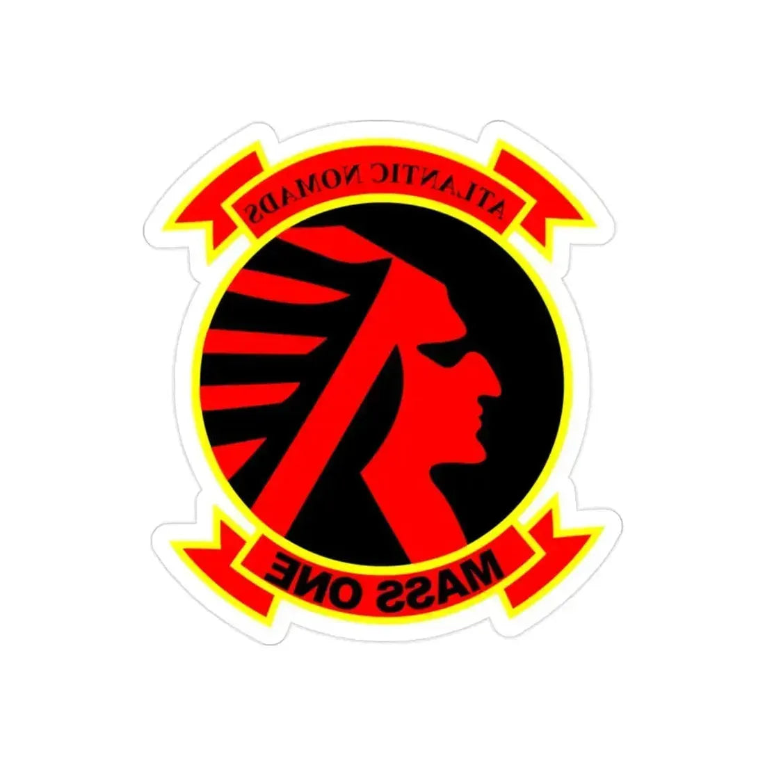 Marine Air Support Squadron 1 (USMC) REVERSE PRINT Transparent Die-Cut STICKER 2 Inch Die-Cut Transparent - The Sticker Space