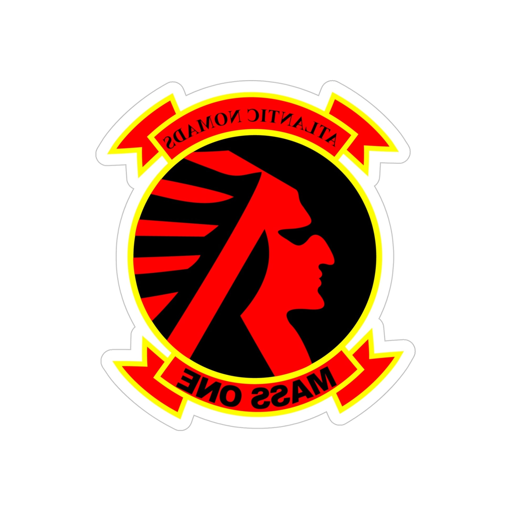 Marine Air Support Squadron 1 (USMC) REVERSE PRINT Transparent STICKER-5" × 5"-The Sticker Space