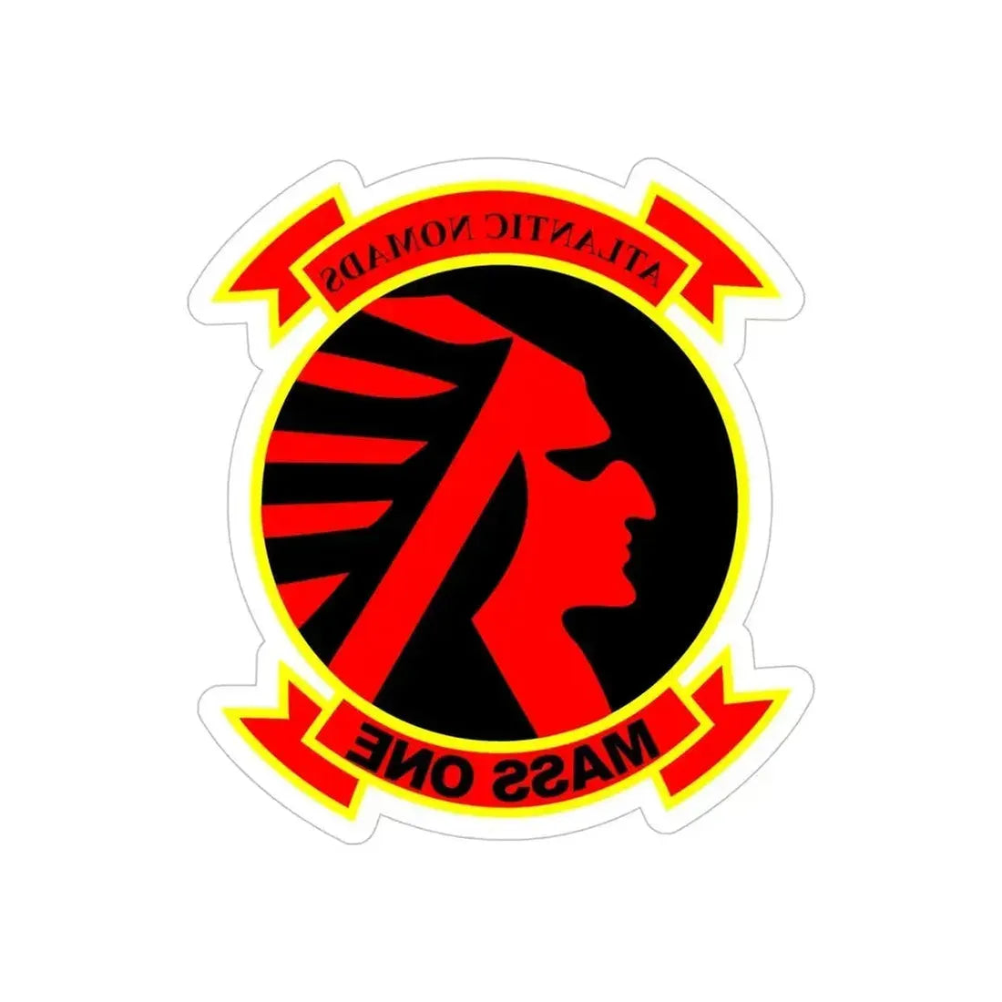 Marine Air Support Squadron 1 (USMC) REVERSE PRINT Transparent Die-Cut STICKER 5 Inch Die-Cut Transparent - The Sticker Space