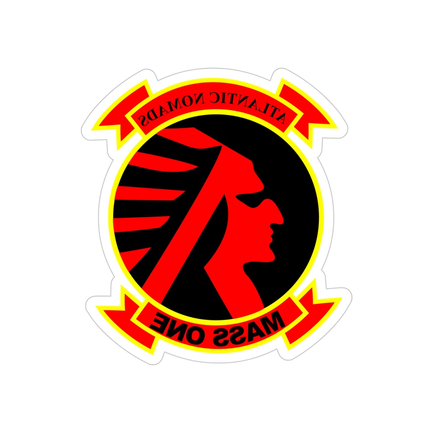 Marine Air Support Squadron 1 (USMC) REVERSE PRINT Transparent STICKER-4" × 4"-The Sticker Space