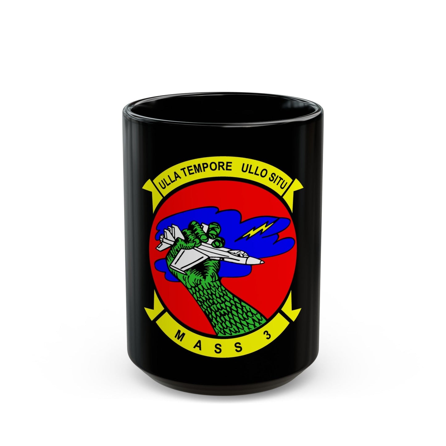 Marine Air Support Squadron 3 (USMC) Black Coffee Mug-15oz-The Sticker Space