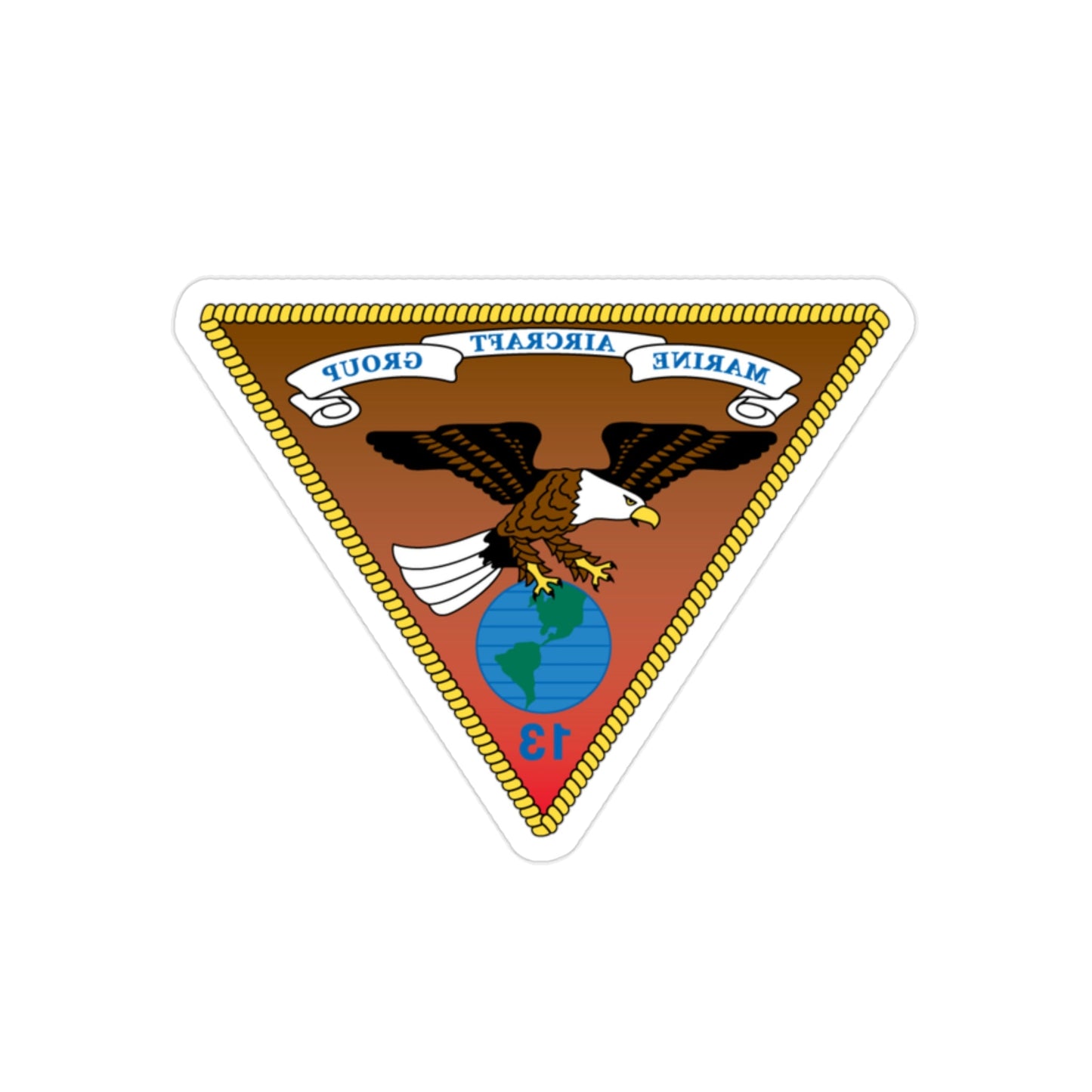 Marine Aircraft Group 13 alt (USMC) REVERSE PRINT Transparent STICKER-2" × 2"-The Sticker Space