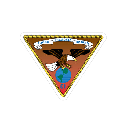 Marine Aircraft Group 13 alt (USMC) REVERSE PRINT Transparent STICKER-2" × 2"-The Sticker Space