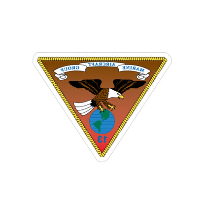 Marine Aircraft Group 13 alt (USMC) REVERSE PRINT Transparent STICKER-4" × 4"-The Sticker Space