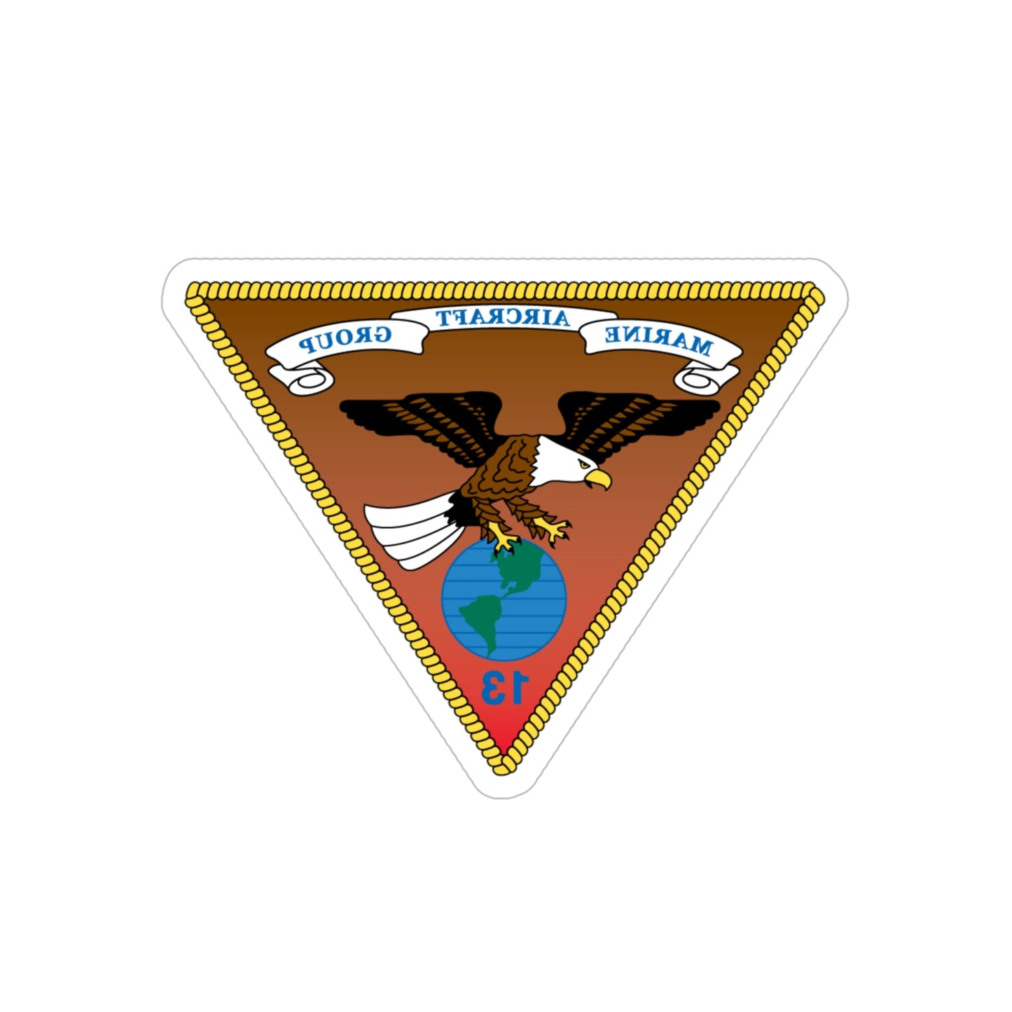 Marine Aircraft Group 13 alt (USMC) REVERSE PRINT Transparent STICKER-5" × 5"-The Sticker Space