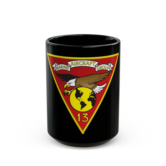 Marine Aircraft Group 13 (USMC) Black Coffee Mug-15oz-The Sticker Space