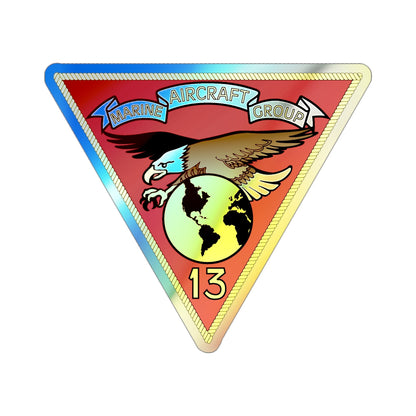 Marine Aircraft Group 13 (USMC) Holographic STICKER Die-Cut Vinyl Decal-3 Inch-The Sticker Space