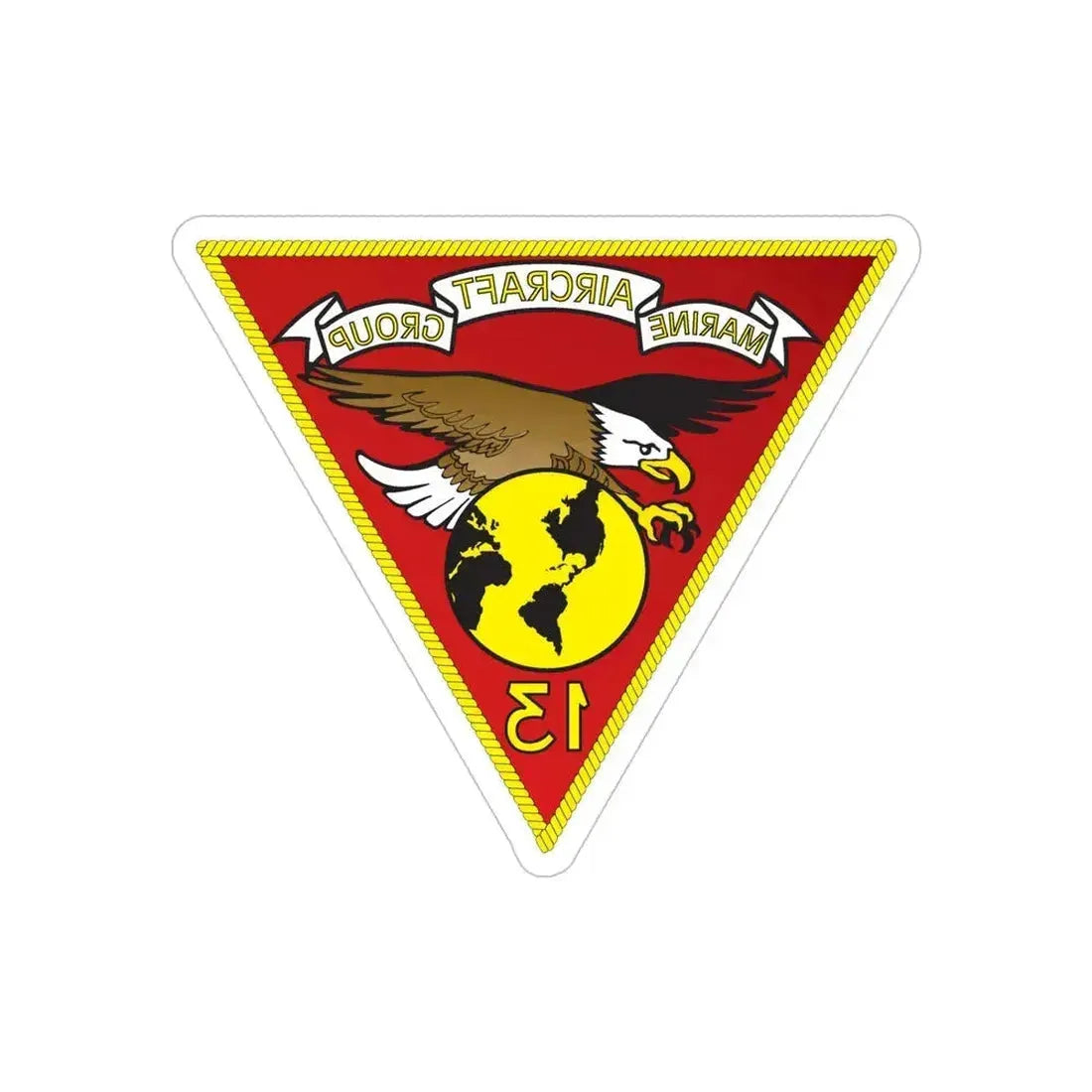 Marine Aircraft Group 13 (USMC) REVERSE PRINT Transparent Die-Cut STICKER 5 Inch Die-Cut Transparent - The Sticker Space