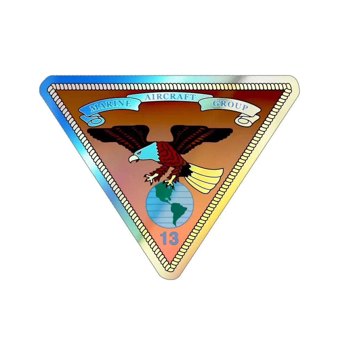 Marine Aircraft Group 13 v2 (USMC) Holographic STICKER Die-Cut Vinyl Decal 5 Inch - The Sticker Space