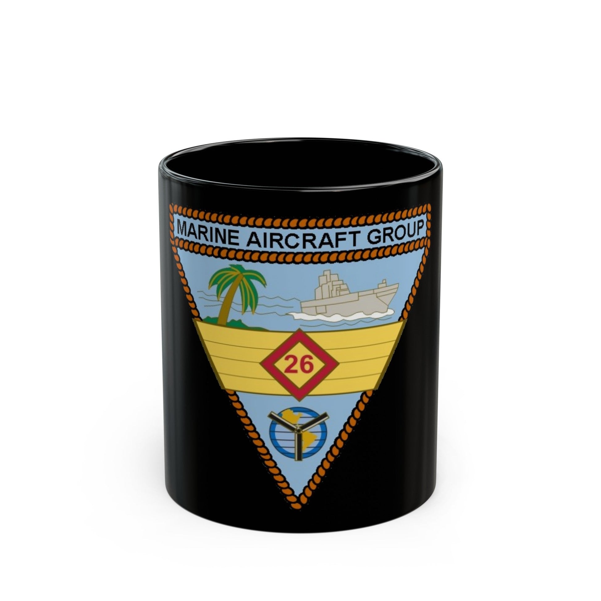 Marine Aircraft Group 26 (USMC) Black Coffee Mug-11oz-The Sticker Space