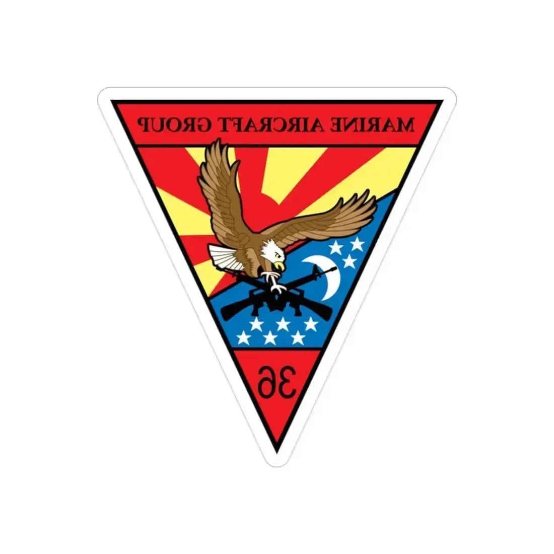 Marine Aircraft Group 36 (USMC) REVERSE PRINT Transparent Die-Cut STICKER 2 Inch Die-Cut Transparent - The Sticker Space