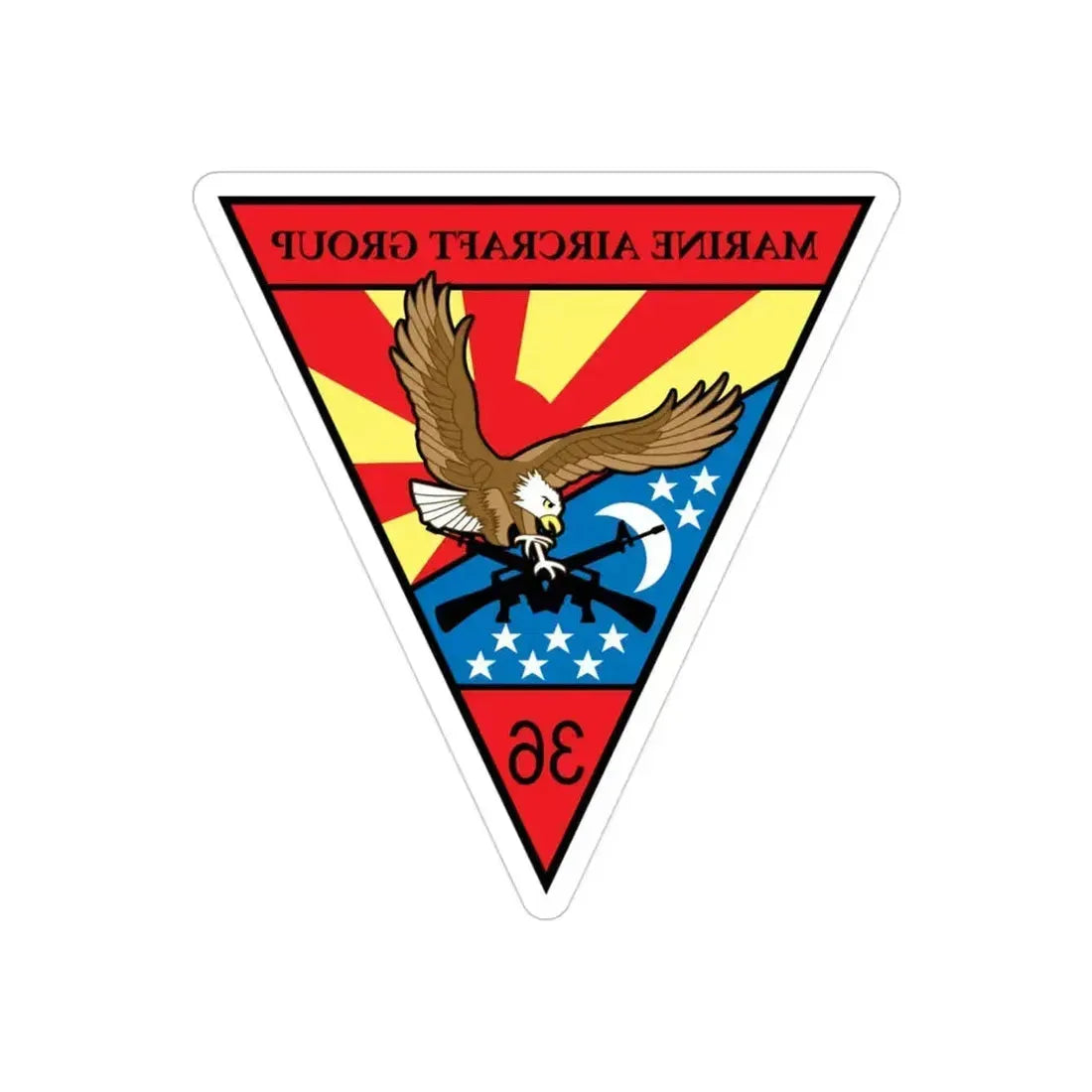 Marine Aircraft Group 36 (USMC) REVERSE PRINT Transparent Die-Cut STICKER 3 Inch Die-Cut Transparent - The Sticker Space