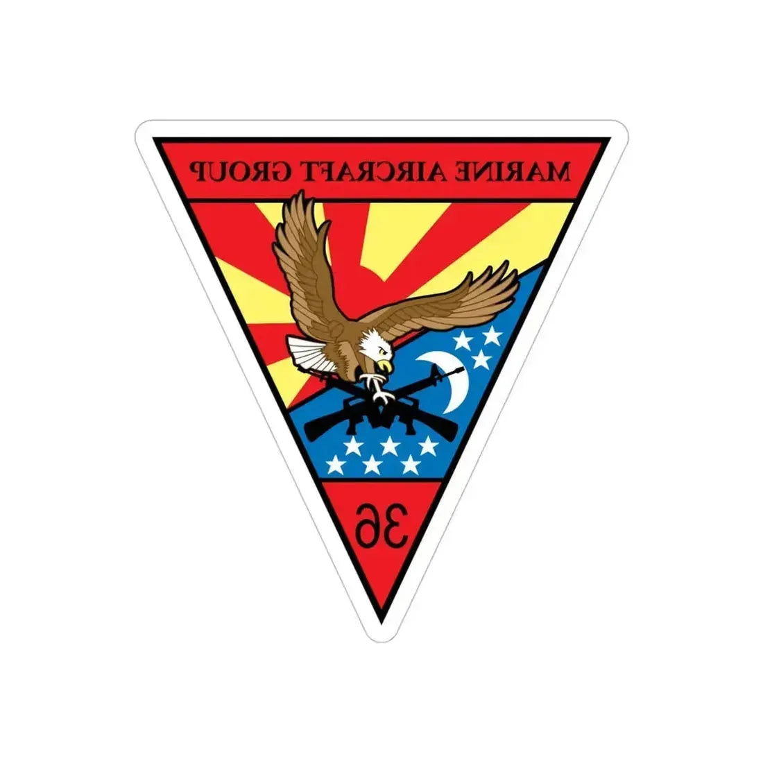 Marine Aircraft Group 36 (USMC) REVERSE PRINT Transparent Die-Cut STICKER 6 Inch Die-Cut Transparent - The Sticker Space