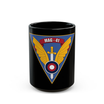 Marine Aircraft Group 41 (USMC) Black Coffee Mug-15oz-The Sticker Space