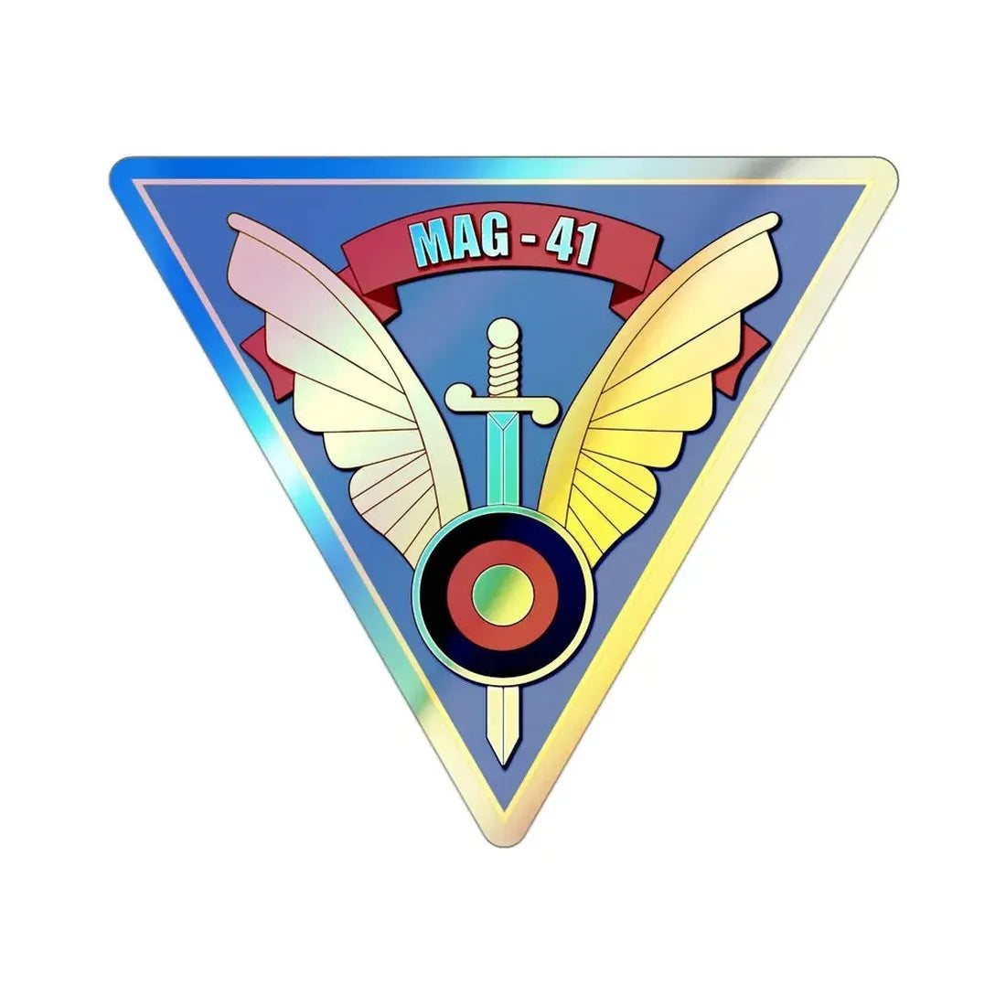 Marine Aircraft Group 41 (USMC) Holographic STICKER Die-Cut Vinyl Decal 3 Inch Holographic - The Sticker Space