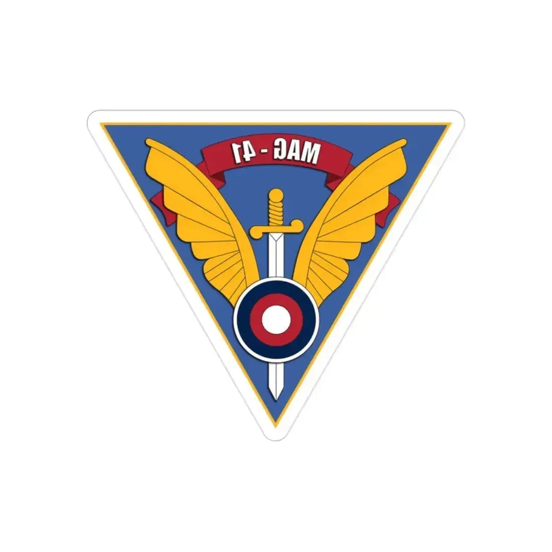 Marine Aircraft Group 41 (USMC) REVERSE PRINT Transparent Die-Cut STICKER 2 Inch Die-Cut Transparent - The Sticker Space