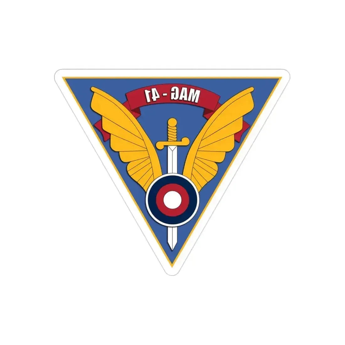 Marine Aircraft Group 41 (USMC) REVERSE PRINT Transparent Die-Cut STICKER 3 Inch Die-Cut Transparent - The Sticker Space