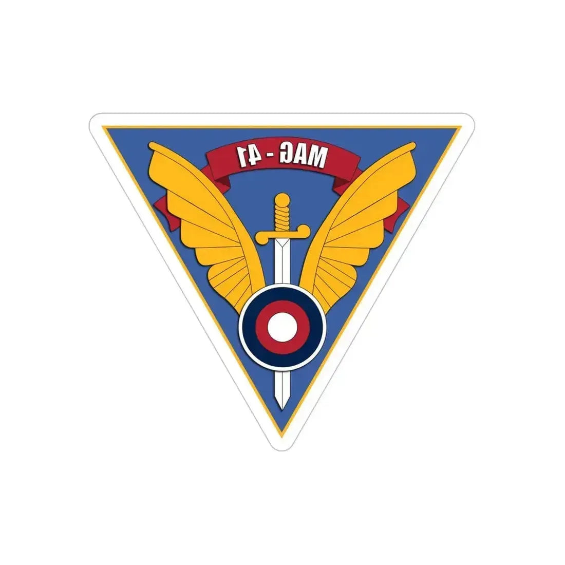 Marine Aircraft Group 41 (USMC) REVERSE PRINT Transparent Die-Cut STICKER 6 Inch Die-Cut Transparent - The Sticker Space