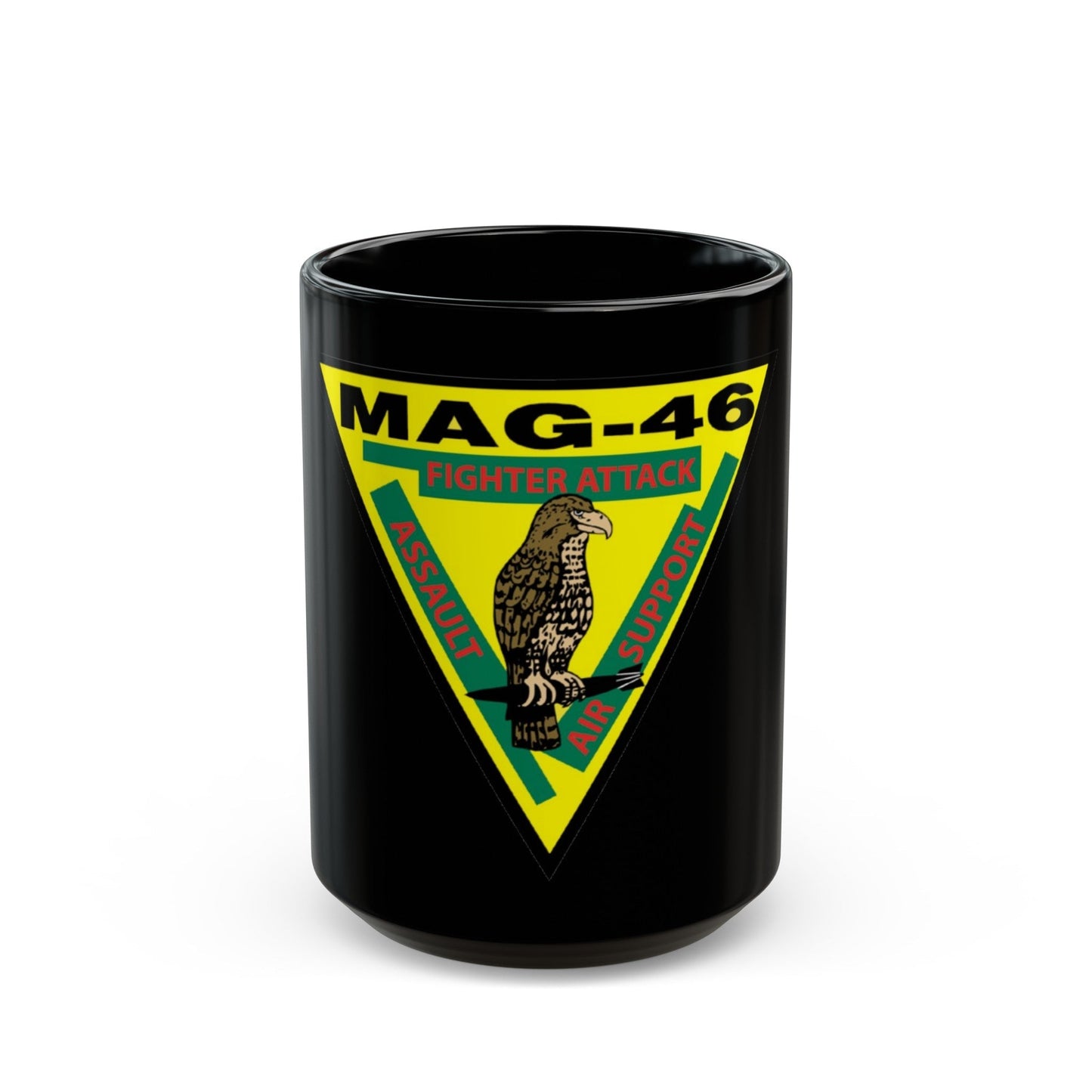 Marine Aircraft Group 46 (USMC) Black Coffee Mug-15oz-The Sticker Space