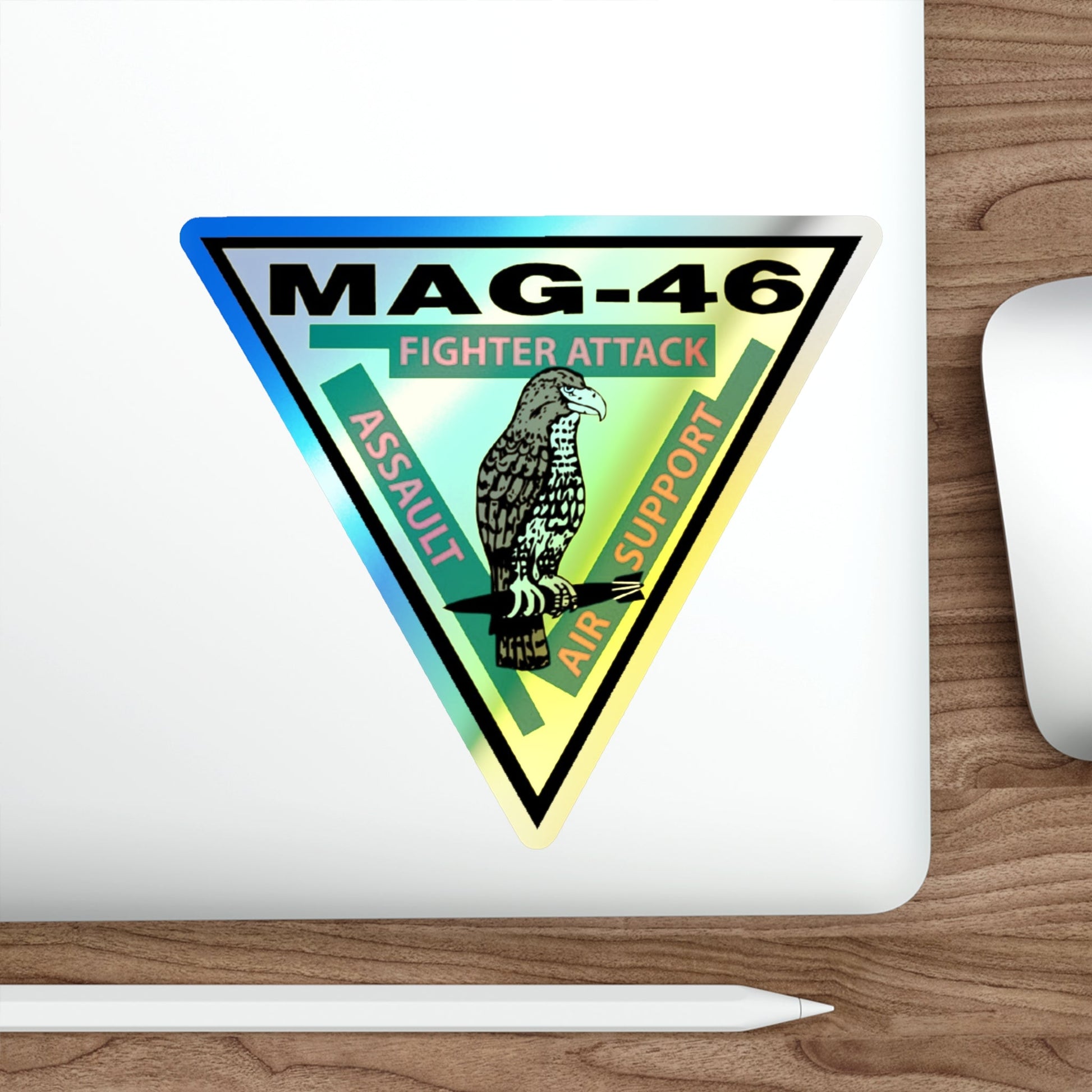 Marine Aircraft Group 46 (USMC) Holographic STICKER Die-Cut Vinyl Decal-The Sticker Space