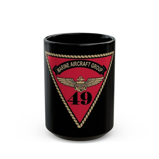 Marine Aircraft Group 49 (USMC) Black Coffee Mug-15oz-The Sticker Space