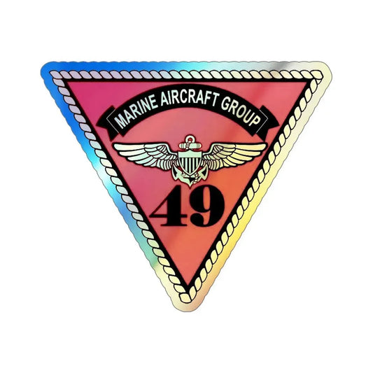 Marine Aircraft Group 49 (USMC) Holographic STICKER Die-Cut Vinyl Decal 6 Inch Holographic - The Sticker Space