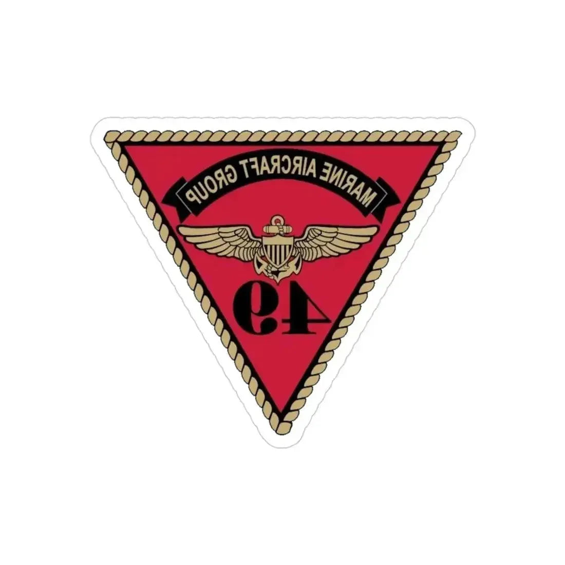 Marine Aircraft Group 49 (USMC) REVERSE PRINT Transparent Die-Cut STICKER 3 Inch Die-Cut Transparent - The Sticker Space