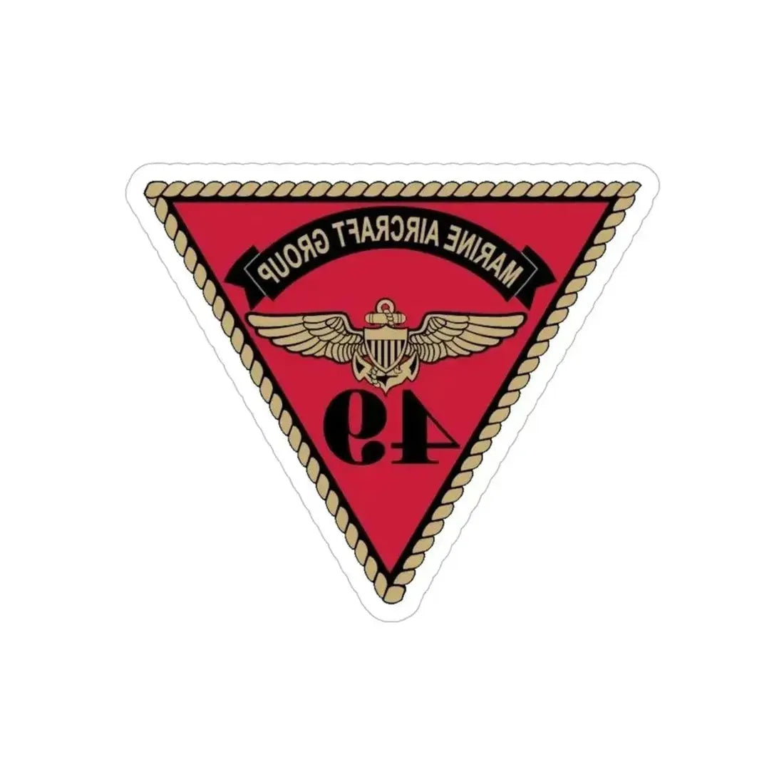 Marine Aircraft Group 49 (USMC) REVERSE PRINT Transparent Die-Cut STICKER 5 Inch Die-Cut Transparent - The Sticker Space