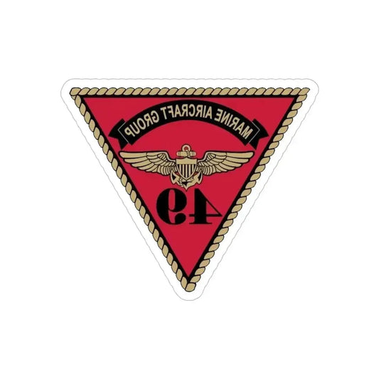 Marine Aircraft Group 49 (USMC) REVERSE PRINT Transparent Die-Cut STICKER 6 Inch Die-Cut Transparent - The Sticker Space
