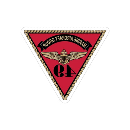 Marine Aircraft Group 49 (USMC) REVERSE PRINT Transparent STICKER-3" × 3"-The Sticker Space