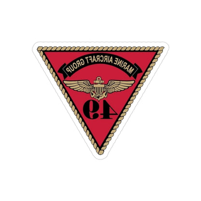 Marine Aircraft Group 49 (USMC) REVERSE PRINT Transparent STICKER-4" × 4"-The Sticker Space