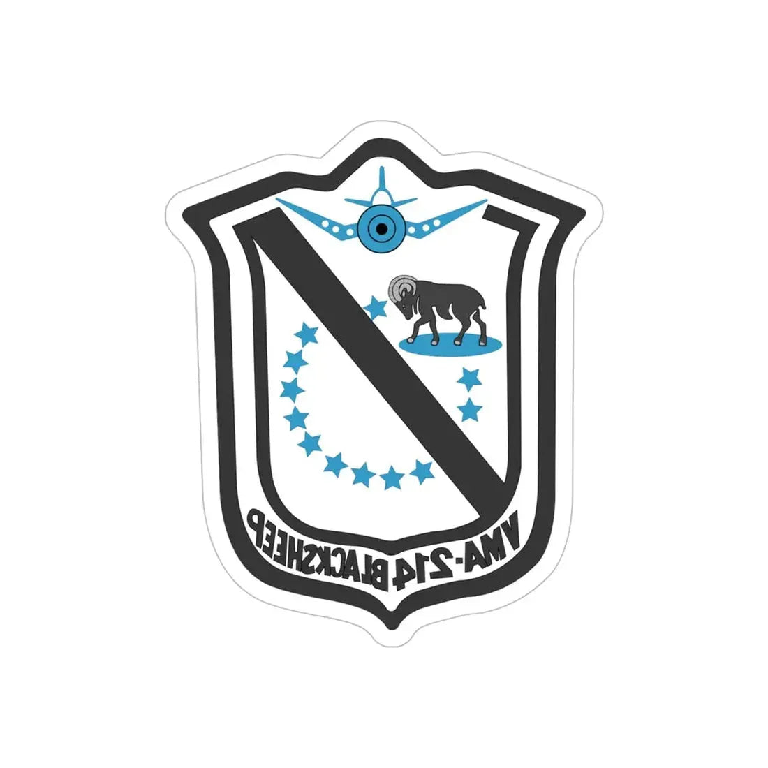 Marine Attack Squadron 214 VMA 214 (USMC) REVERSE PRINT Transparent Die-Cut STICKER - The Sticker Space