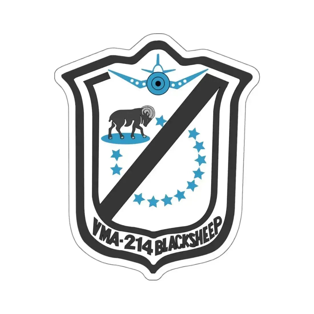 Marine Attack Squadron 214 VMA 214 (USMC) STICKER Vinyl Kiss-Cut Decal 4 Inch White - The Sticker Space