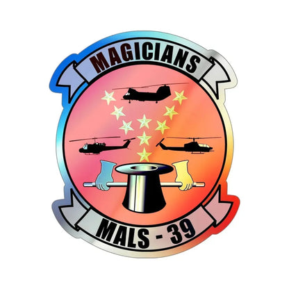Marine Aviation Logistics Squadron 39 (USMC) Holographic STICKER Die-Cut Vinyl Decal 5 Inch - The Sticker Space
