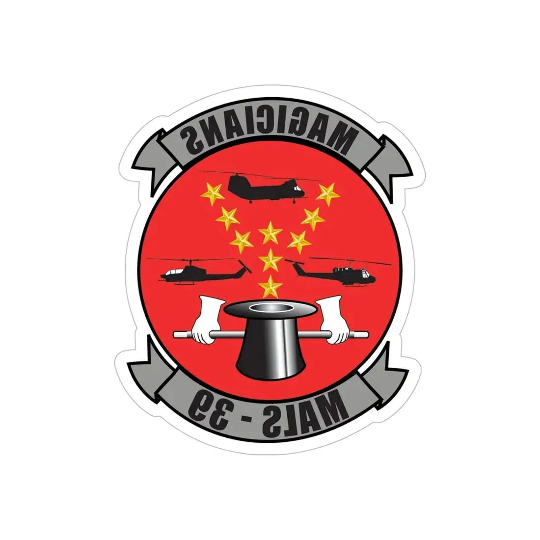 Marine Aviation Logistics Squadron 39 (USMC) REVERSE PRINT Transparent Die-Cut STICKER - The Sticker Space