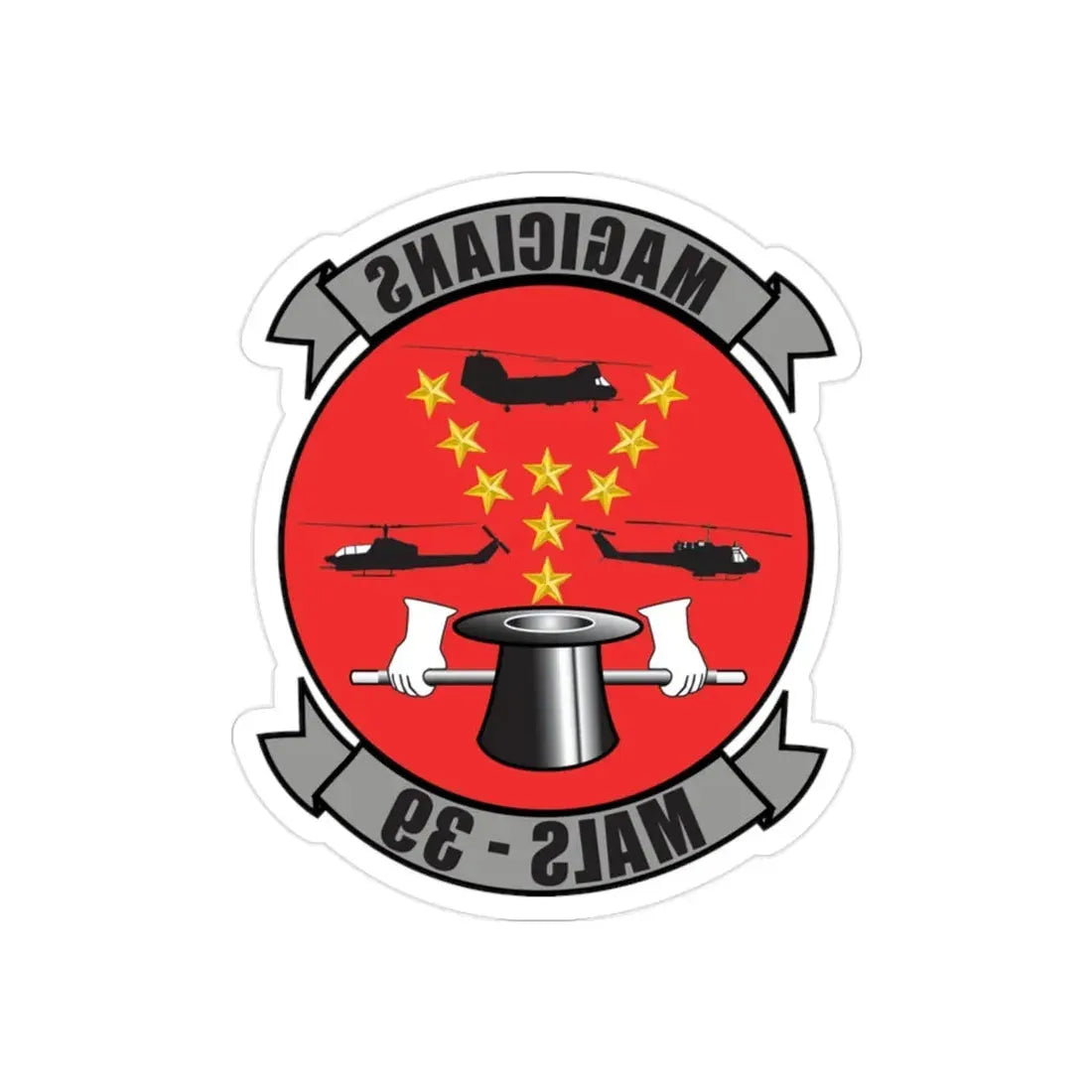 Marine Aviation Logistics Squadron 39 (USMC) REVERSE PRINT Transparent Die-Cut STICKER - The Sticker Space