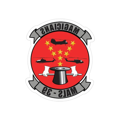 Marine Aviation Logistics Squadron 39 (USMC) REVERSE PRINT Transparent Die-Cut STICKER - The Sticker Space